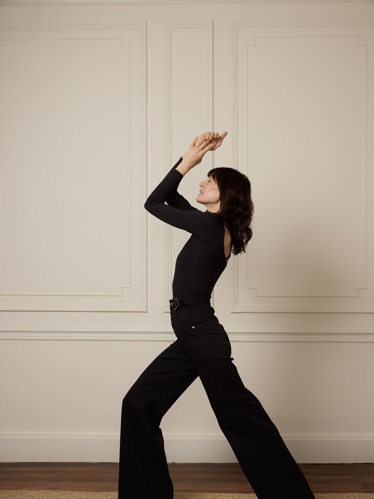 DONNA IDA Minnie The High Top Full Length Wide Leg Flare Black Jeans - Image 4 of 4