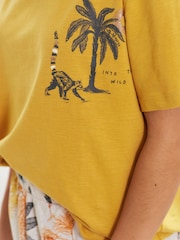 Ecru mit Lemurenmotiv - Kurzes Pyjamas-Set aus Baumwolle - Bild 4 von 8
