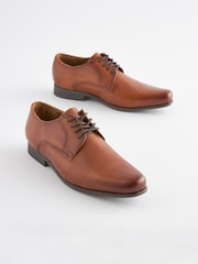 Tan Brown Leather Lace Up Shoes - Image 1 of 6