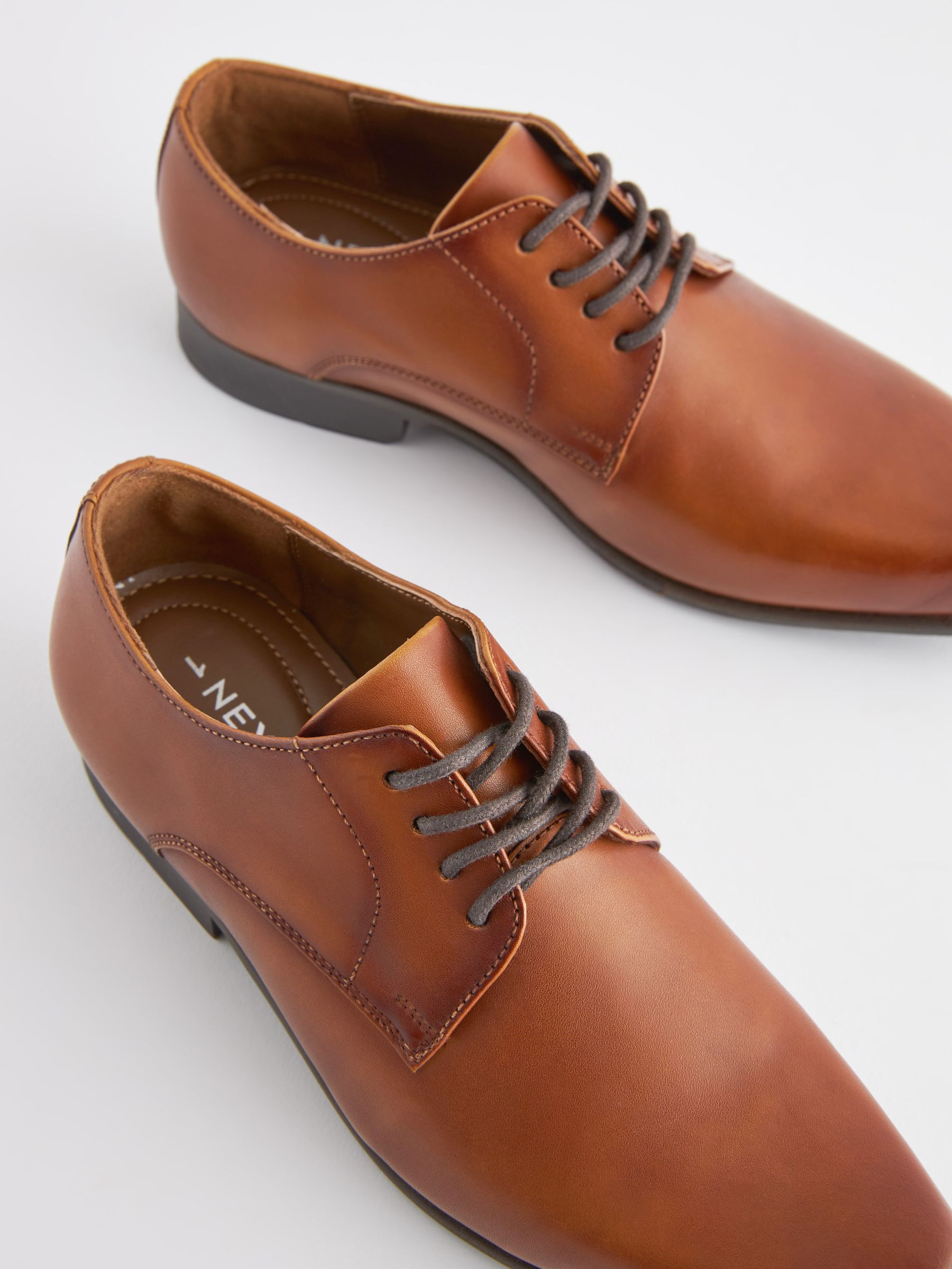 Buy Tan Brown Leather Lace Up Shoes from Next Netherlands