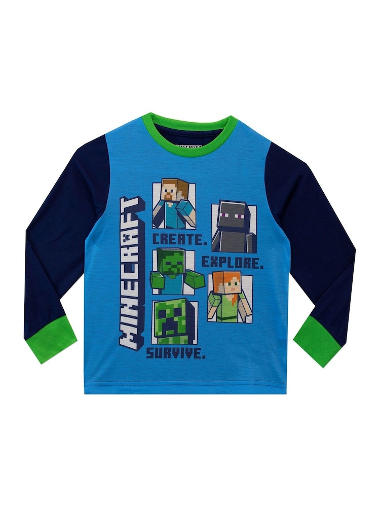 Character Green Minecraft Long Leg Pyjama Set - Image 2 of 4