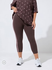 Yours Curve Brown Active Crop Leggings - Image 1 of 6