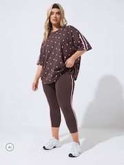 Yours Curve Brown Active Crop Leggings - Image 2 of 6