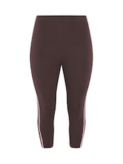 Yours Curve Brown Active Crop Leggings - Image 5 of 6