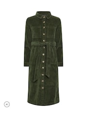M&Co Green Petite Corduroy Midi Shirt Dress - Image 5 of 6