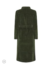 M&Co Green Petite Corduroy Midi Shirt Dress - Image 6 of 6