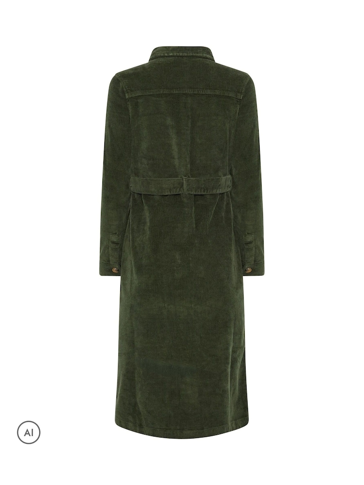 M&Co Green Petite Corduroy Midi Shirt Dress - Image 6 of 6 M&Co Green Petite Corduroy Midi Shirt Dress - Image 6 of 6