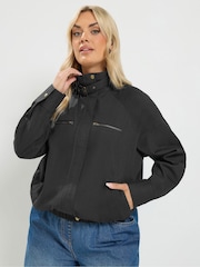 Yours Curve Funnel Neck Twill Shacket - 图片1 / 7