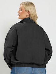 Yours Curve Funnel Neck Twill Shacket - 图片4 / 7