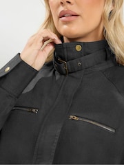 Yours Curve Funnel Neck Twill Shacket - 图片5 / 7