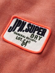 Superdry Orange Loose Fit 100% Cotton Mechanic Crew Hoodie - Image 5 of 5