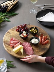 Natural Mango Wood Lazy Susan Serving Tray - Image 1 of 4