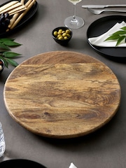 Natural Mango Wood Lazy Susan Serving Tray - Image 2 of 4