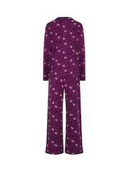 M&Co Purple Bows Soft Touch Pyjamas Set - Image 6 of 6
