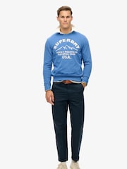 Superdry Ocean Blue Marl Lo-Fi Outdoors Graphic Crew Sweat top - Image 3 of 7