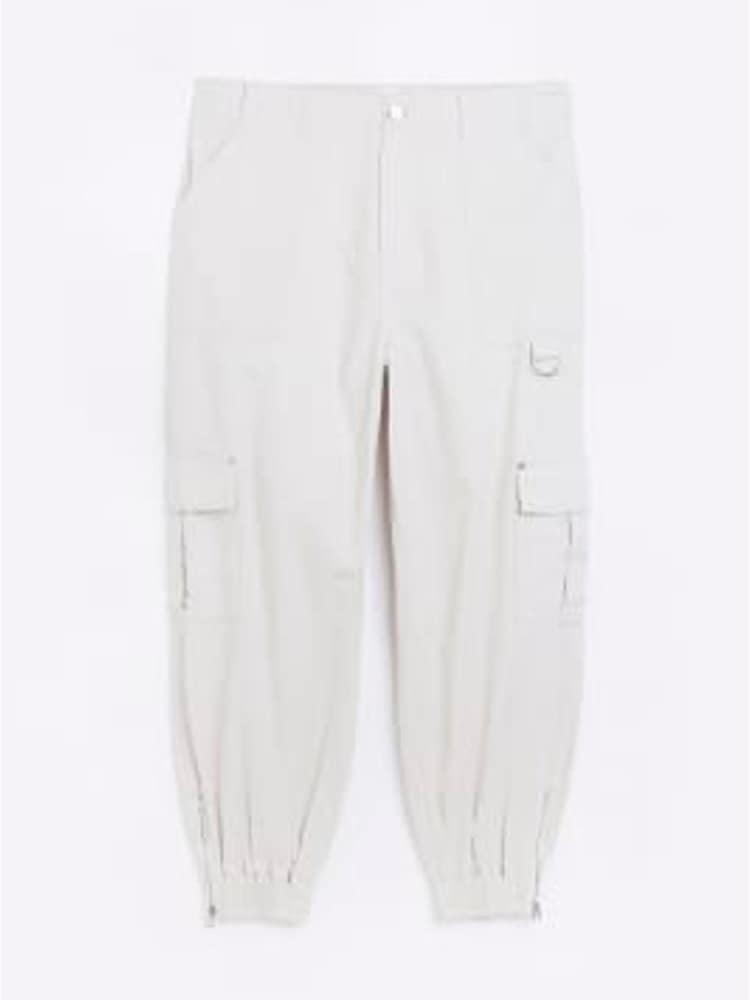 River Island Cream Plus Zip Cuff Cargo Trousers - Image 5 of 5