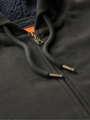 Superdry Washed Black Borg Lined Zip Hoodie - Image 4 of 5