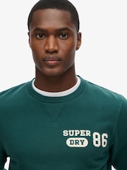 Superdry Dark Pine Green 100% Cotton Athletic Printed Sweatshirt - Image 3 of 5