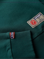 Superdry Dark Pine Green 100% Cotton Athletic Printed Sweatshirt - Image 5 of 5