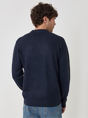 Μπλε - Threadbare Argyle Crew Neck Jumper - Εικόνα 2 από 4