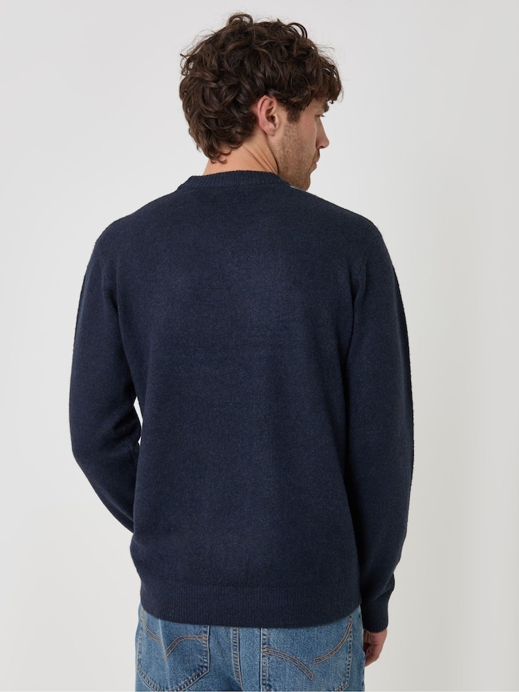 Μπλε - Threadbare Argyle Crew Neck Jumper - Εικόνα 2 από 4 Μπλε - Threadbare Argyle Crew Neck Jumper - Εικόνα 2 από 4