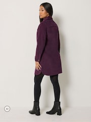 M&Co Purple Petite Corduroy Mini Shirt Dress - Image 3 of 6