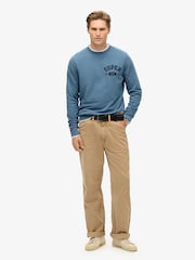 Superdry Wedgewood Blue 100% Cotton Athletic Printed Sweatshirt - Image 2 of 5