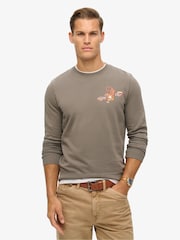 Superdry Charcoal 100% Cotton Tattoo Graphic Sweatshirt - Image 1 of 5