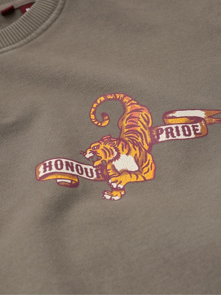 Superdry Charcoal 100% Cotton Tattoo Graphic Sweatshirt - Image 5 of 5