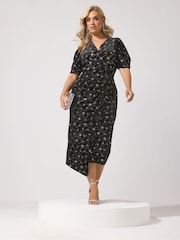 Yours Curve Star Glitter Velvet Wrap Maxi Dress - 6суретінің 2 суреті