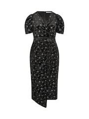Yours Curve Star Glitter Velvet Wrap Maxi Dress - 6суретінің 5 суреті