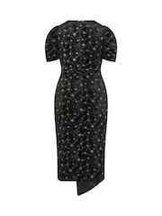 Yours Curve Star Glitter Velvet Wrap Maxi Dress - 6суретінің 6 суреті