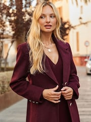 Sosandar Red Premium Longline Wool Mix Coat - Image 2 of 5