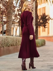 Sosandar Red Premium Longline Wool Mix Coat - Image 4 of 5