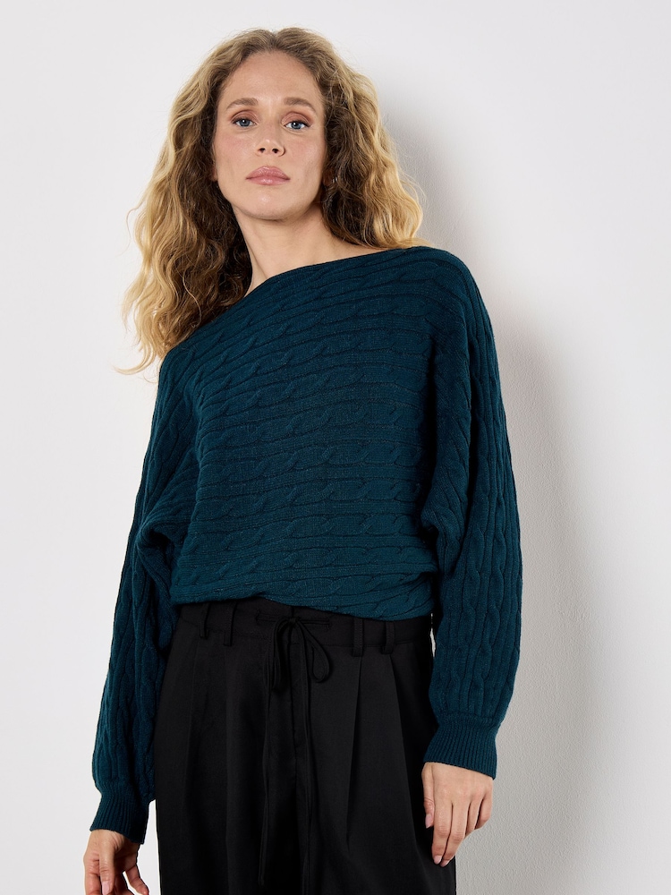 Apricot Cable Stripe Batwing Aran Jumper - Imagen 2 de 5 Apricot Cable Stripe Batwing Aran Jumper - Imagen 2 de 5