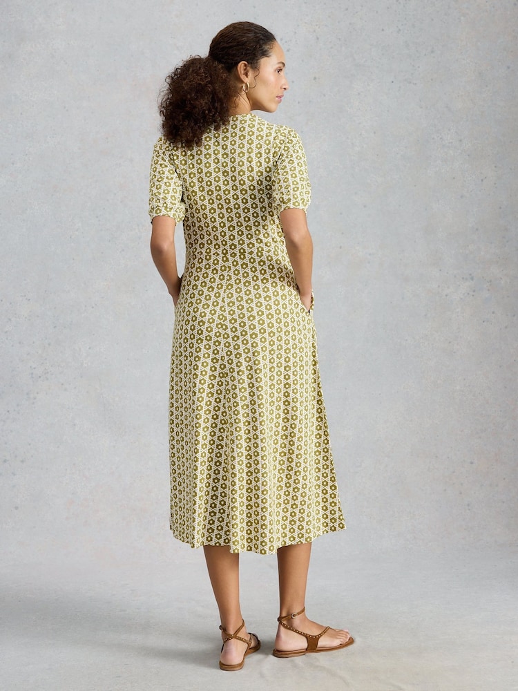 White Stuff Green Megan Jersey Dress - Image 2 of 6