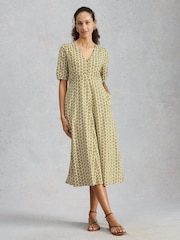 White Stuff Green Megan Jersey Dress - Image 3 of 6