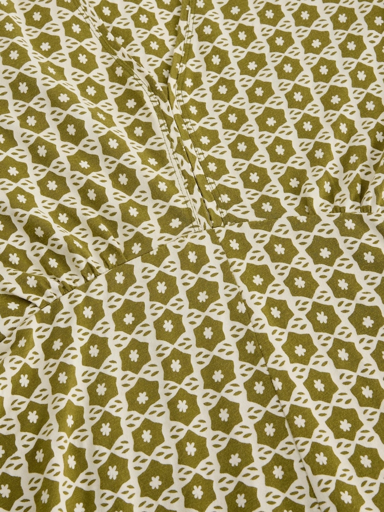 White Stuff Green Megan Jersey Dress - Image 6 of 6