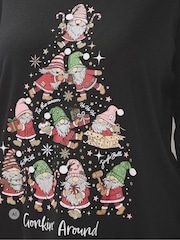 Yours Curve Black 'Gonking Around' Novelty Long Sleeve T-Shirt - Image 4 of 6