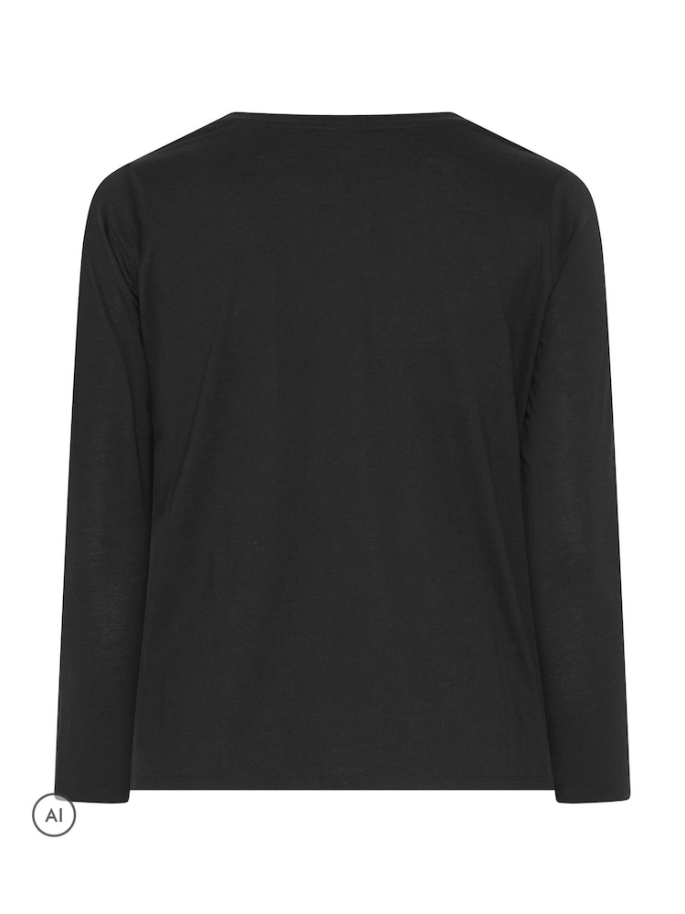 Yours Curve Black 'Gonking Around' Novelty Long Sleeve T-Shirt - Image 6 of 6