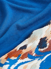 Blue Abstract Linen Blend Short Set Pyjamas - Image 5 of 8
