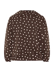 Yours Curve Limited Polka Dot Half Zip Hoodie - 7суретінің 7 суреті