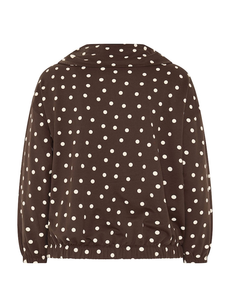 Yours Curve Limited Polka Dot Half Zip Hoodie - 7суретінің 7 суреті