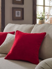 Red 45 x 45cm Soft Velour Cushion - Image 1 of 4