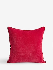 Red 45 x 45cm Soft Velour Cushion - Image 3 of 4
