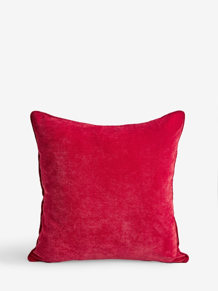Red 45 x 45cm Soft Velour Cushion - Image 3 of 4