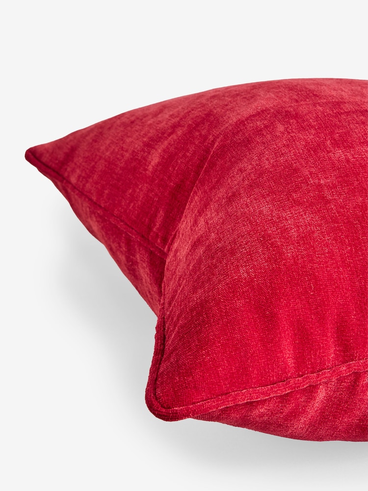 Red 45 x 45cm Soft Velour Cushion - Image 4 of 4