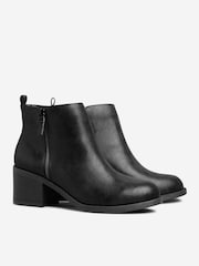 Yours Curve Black Dark Side Zip Block Heels - Image 3 of 5