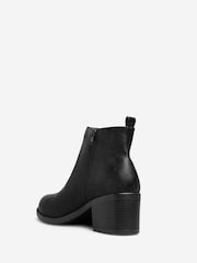 Yours Curve Black Dark Side Zip Block Heels - Image 4 of 5
