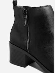 Yours Curve Black Dark Side Zip Block Heels - Image 5 of 5